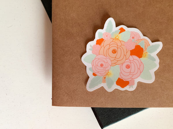 Pastel Flower Bouquet Vinyl Sticker - WithLiftedHandsCo