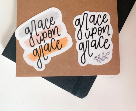 Grace Upon Grace Vinyl Sticker - WithLiftedHandsCo