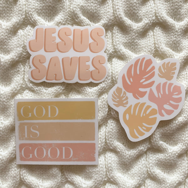 Jesus Saves Vinyl Sticker - WithLiftedHandsCo
