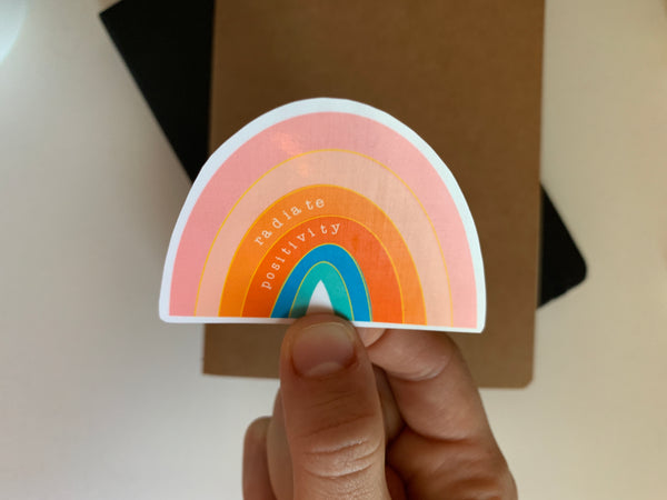 Radiate Positivity Rainbow Sticker - WithLiftedHandsCo