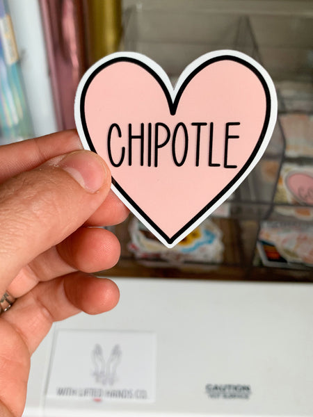 Chipotle Heart Vinyl Sticker - WithLiftedHandsCo