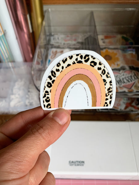Leopard Rainbow Vinyl Sticker - WithLiftedHandsCo