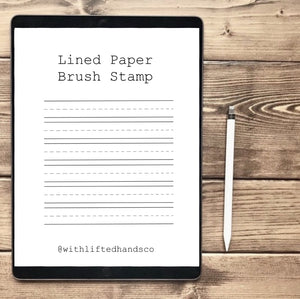 FREE Lined Paper Procreate Brush Stamp - WithLiftedHandsCo