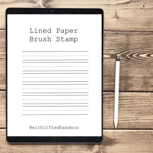 FREE Lined Paper Procreate Brush Stamp - WithLiftedHandsCo