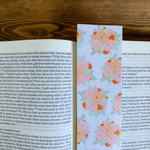 Pastel Bouquet Laminated Bookmark - WithLiftedHandsCo