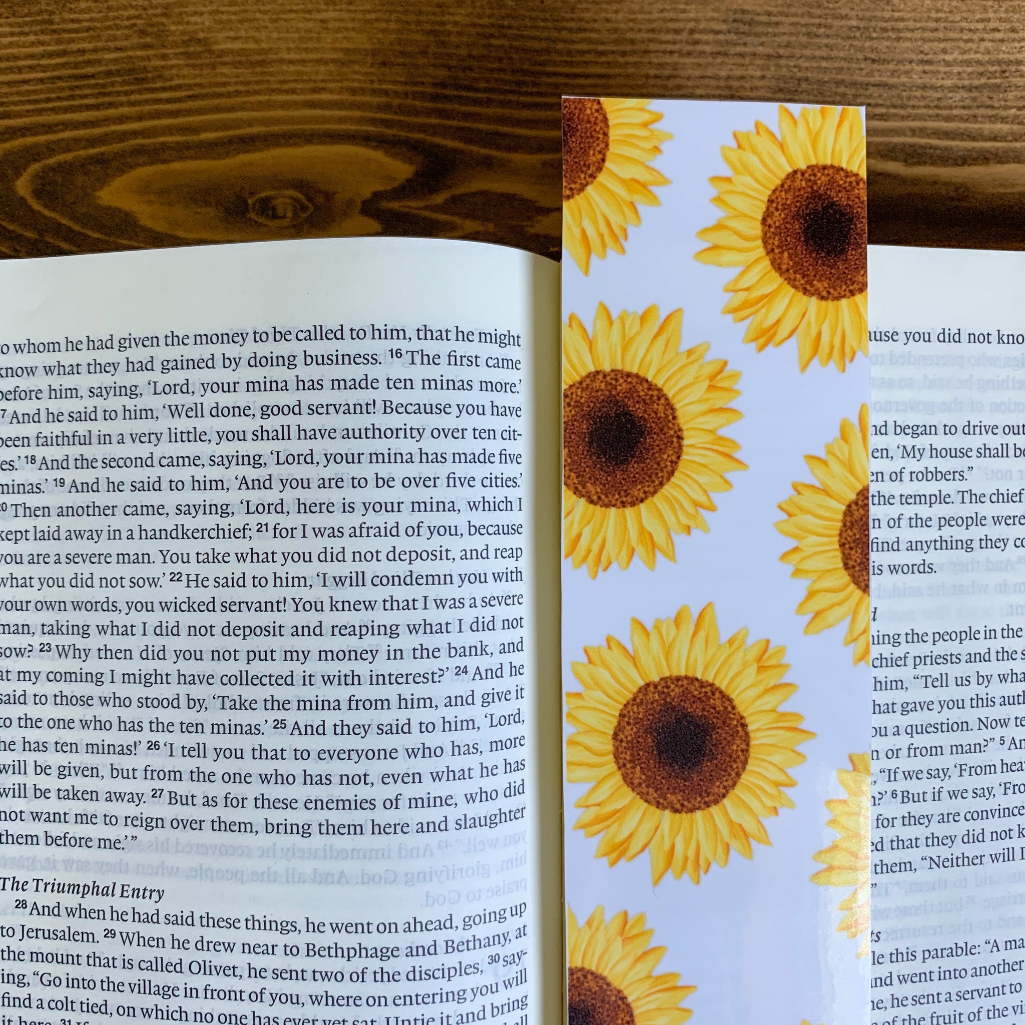 Sunflower Laminated Bookmark - WithLiftedHandsCo