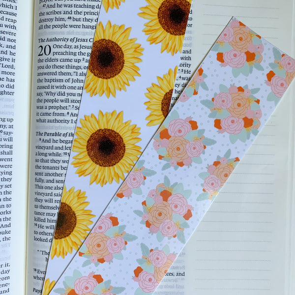 Sunflower Laminated Bookmark - WithLiftedHandsCo