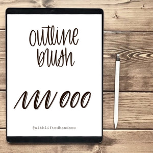Outline Procreate Brush - WithLiftedHandsCo