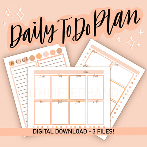 Daily To Do Lists Digital Download - WithLiftedHandsCo