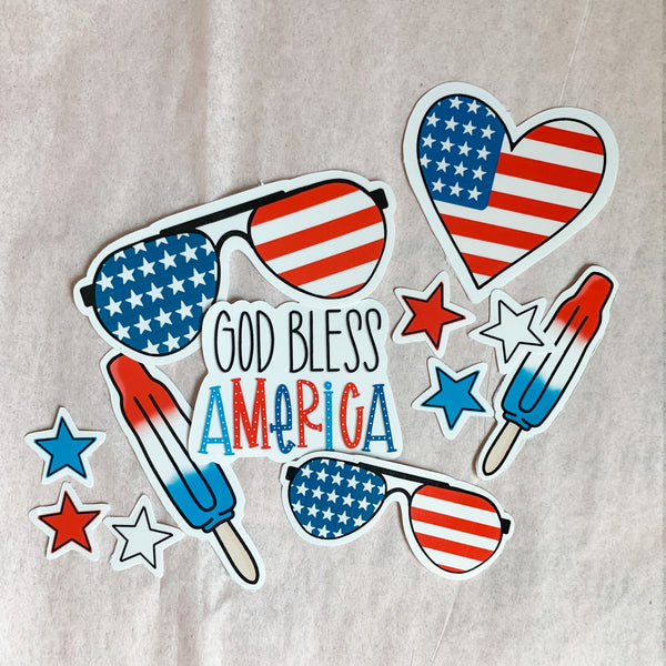 American Flag Heart Vinyl Sticker - WithLiftedHandsCo
