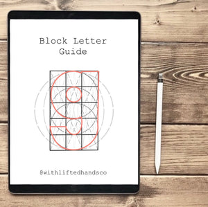 Block Letter Guide Brush - WithLiftedHandsCo
