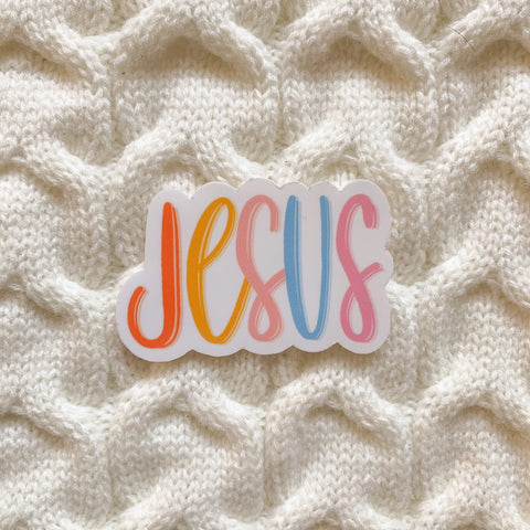 Jesus Multicolor Vinyl Sticker - WithLiftedHandsCo
