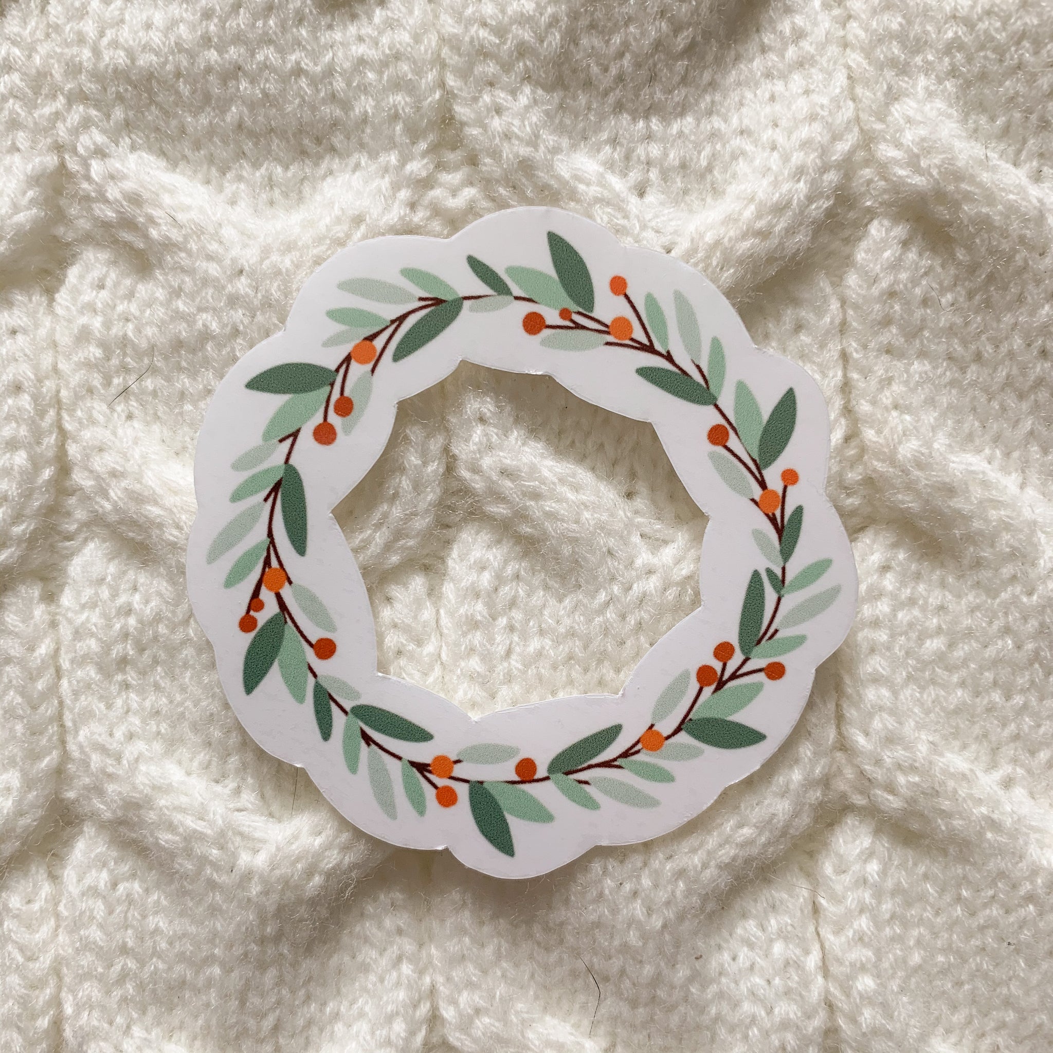 Christmas Wreath Vinyl Sticker - WithLiftedHandsCo