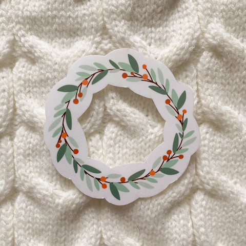 Christmas Wreath Vinyl Sticker - WithLiftedHandsCo