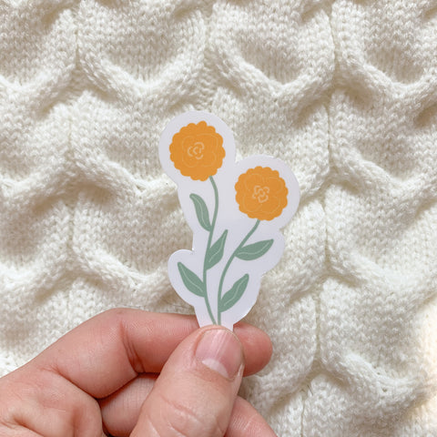 Marigold Flower Vinyl Sticker - WithLiftedHandsCo