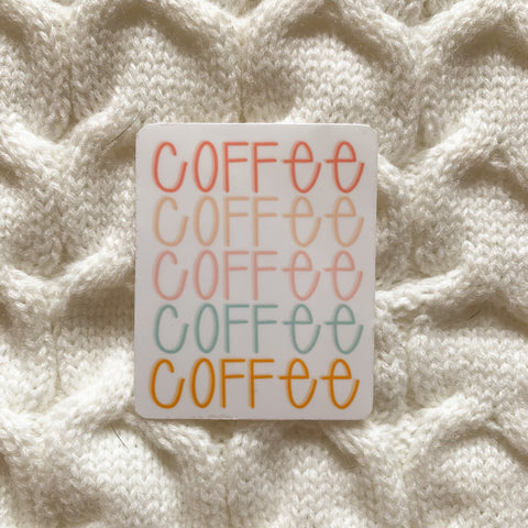 Coffee Coffee Coffee Vinyl Sticker - WithLiftedHandsCo