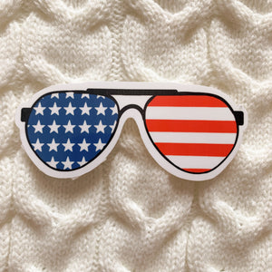 Sunglasses American Flag Vinyl Sticker | WithLiftedHandsCo