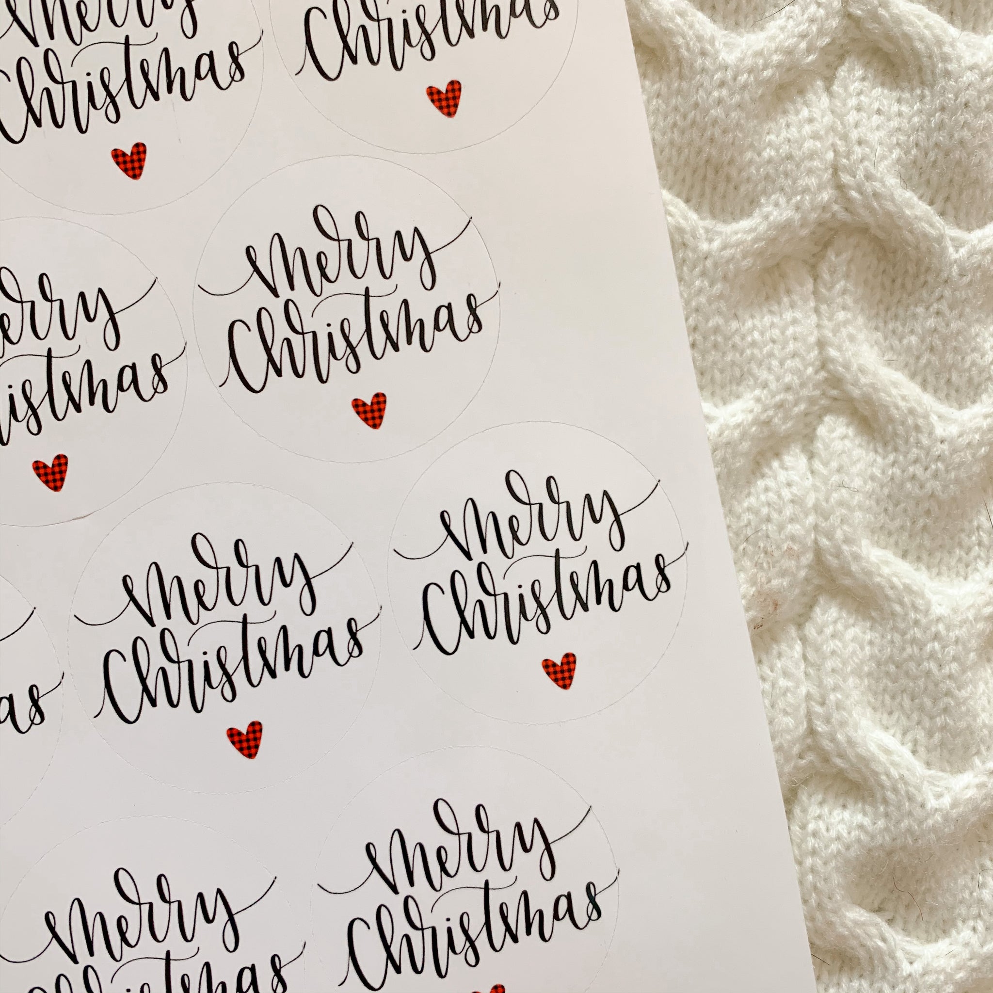 Merry Christmas Packaging Stickers - WithLiftedHandsCo