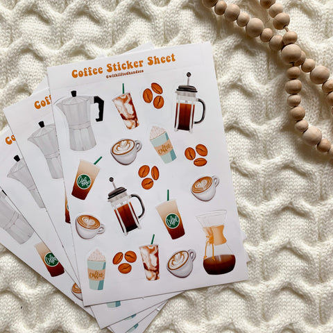Coffee Sticker Sheet - WithLiftedHandsCo