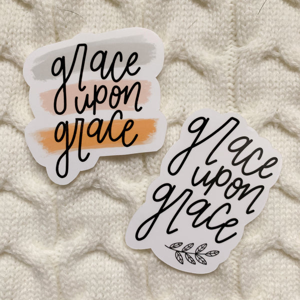 Grace Upon Grace Vinyl Sticker - WithLiftedHandsCo