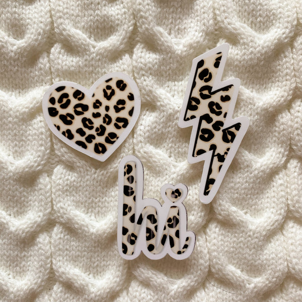 Leopard Print Heart Vinyl Sticker - WithLiftedHandsCo