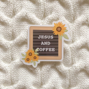 Jesus and Coffee Vinyl Sticker - WithLiftedHandsCo