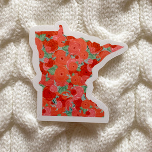 Floral Minnesota Vinyl Sticker - WithLiftedHandsCo