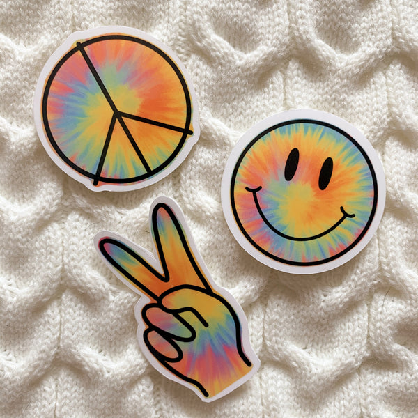 Tie-Dye Peace Sign Vinyl Sticker - WithLiftedHandsCo