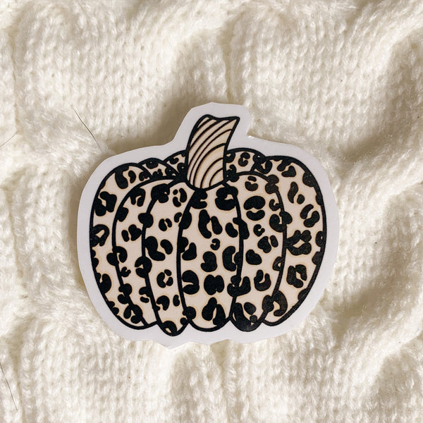 Leopard Pumpkin Vinyl Sticker - WithLiftedHandsCo