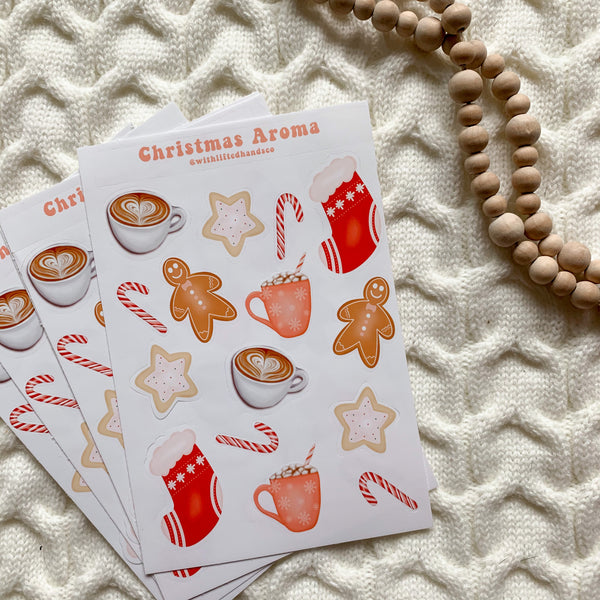 Christmas Aroma Sticker Sheet - WithLiftedHandsCo