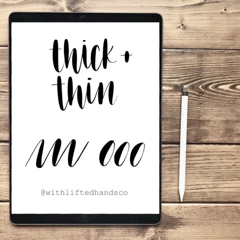 Thick and Thin Procreate Brush - WithLiftedHandsCo