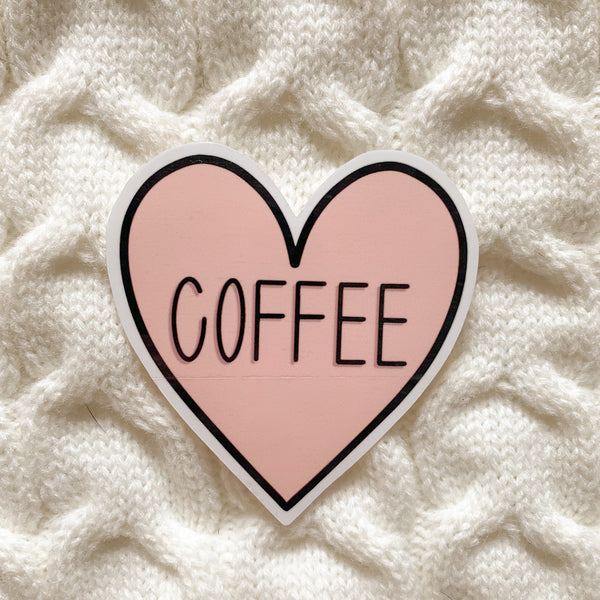 Coffee Heart Vinyl Sticker - WithLiftedHandsCo