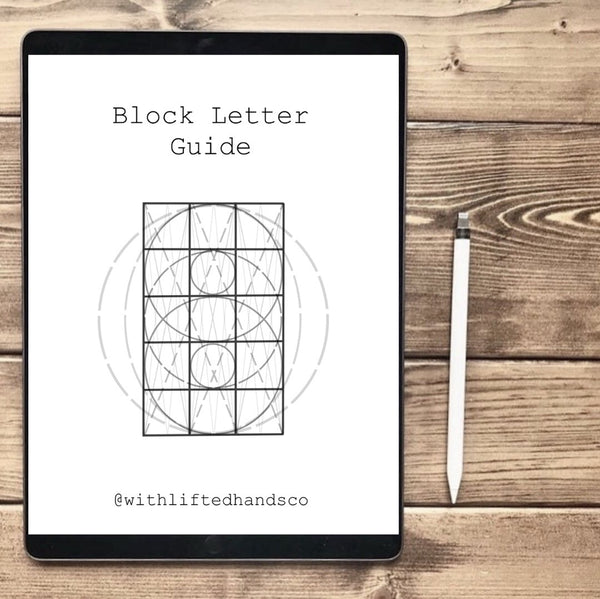 Block Letter Guide Brush - WithLiftedHandsCo