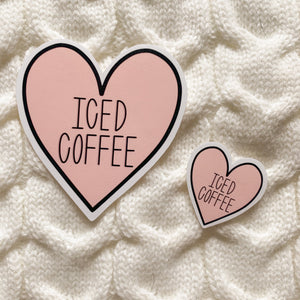 Iced Coffee Heart Vinyl Sticker - WithLiftedHandsCo